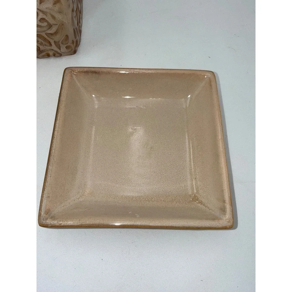 Wax Warmer Home Tan Brown Embossed Floral Ceramic Electric Tested
